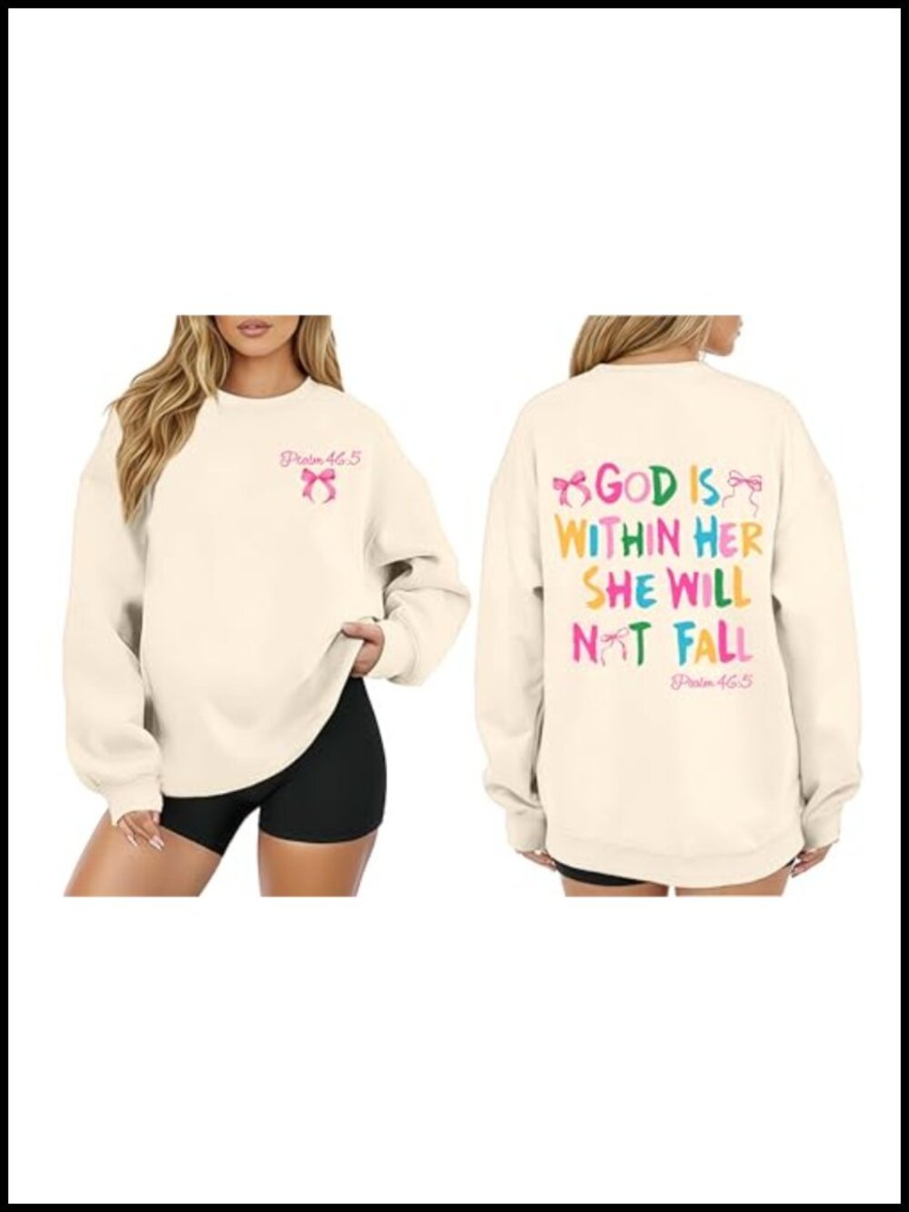 Christian Sweatshirt Womens Faith Religious Pullover Crew Neck Cotton